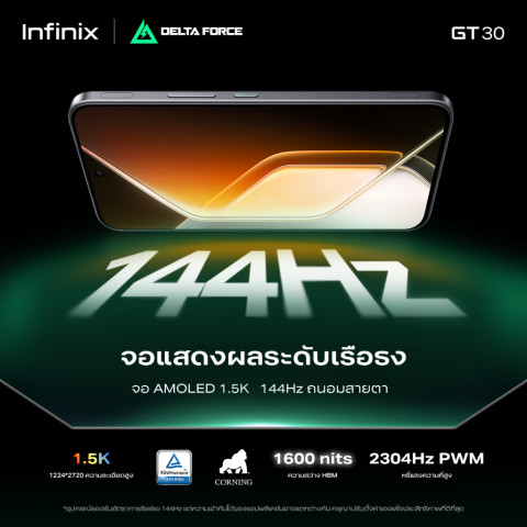 Infinix GT 30(5G) 256+8GB (ผสานRAMสูงสุด16GB) I GT Trigger ควบคุมเกมระดับ Console I สูงสุด 120FPS I จอ AMOLED 1.5K 144Hz Image4
