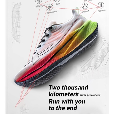 XTEP 2000KM 3.0 รองเท้าวิ่งสีใหม่ Rebound Support Professional Cushioning Shock Absorption 39-47 Image2