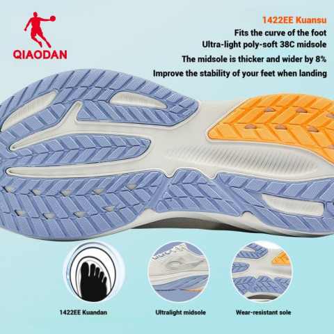 Qiaodan DS2 รองเท้าวิ่งผู้ชาย Cushion นุ่ม Bounce หน้าเท้ากว้าง น้ำหนักเบา คุ้มค่า สบายQXB023253217R Image5