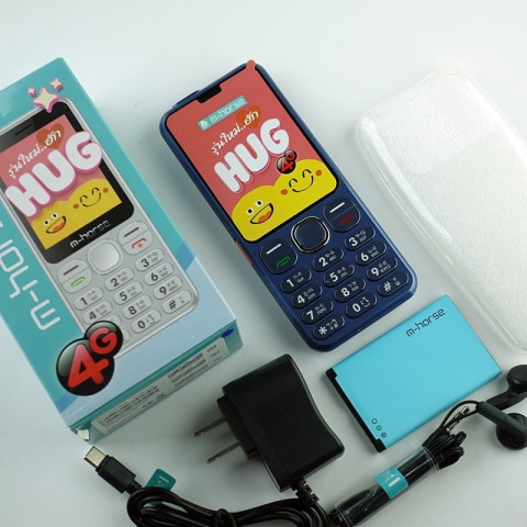 มือถือปุ่มกด4Gรุ่นใหม่ m-horse HUG (4Gแท้) ราคาถูก แบตอึด เสียงดัง จอสี ปุ่มกดใหญ่ เมนูภาษาไทย ประกันศูนย์ไทย1ปี Image1