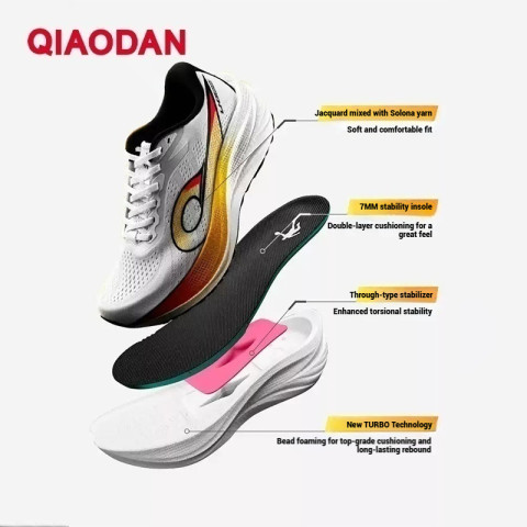 Qiaodan LH600 รองเท้าวิ่งผู้ชายพื้นหนาเบาะกว้าง Stable Jogging Breathable QXB023253213ร Image2