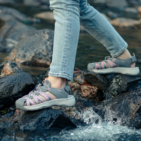 GRITION ผู้หญิงรองเท้ากีฬาเปิดนิ้วเท้าตาข่ายเดินป่ากีฬากลางแจ้งที่เดินสบายๆ Image3