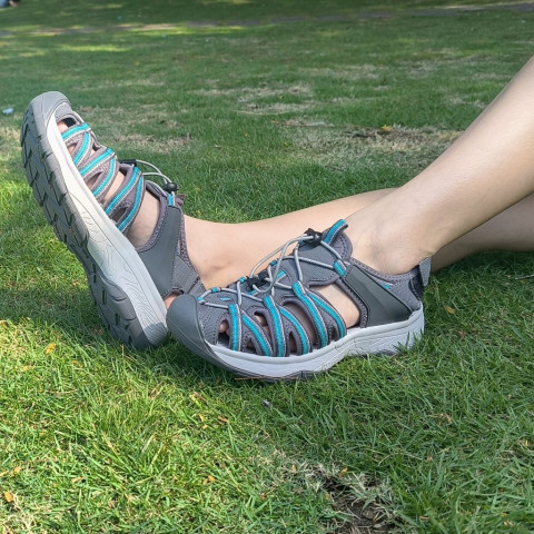 GRITION ผู้หญิงรองเท้ากีฬาเปิดนิ้วเท้าตาข่ายเดินป่ากีฬากลางแจ้งที่เดินสบายๆ Image4