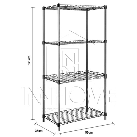 InnHome ชั้นวางของ 4 ชั้นวางคร่อมไมโครเวฟ อเนกประสงค์ รับน้ำหนักได้มาก 120Kg ขนาด 120x56x35cm รุ่น Z4 Image7