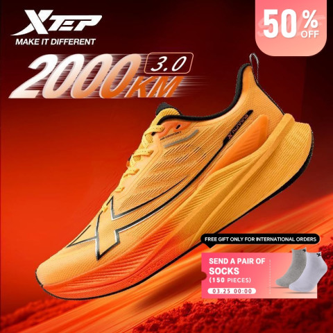 XTEP 2000KM 3.0 รองเท้าวิ่งสีใหม่ Rebound Support Professional Cushioning Shock Absorption 39-47 Image1