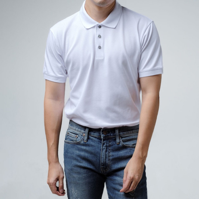 era-won เสื้อโปโล แขนสั้น ทรงสลิม Polo Shirt สี White