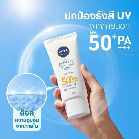 นีเวีย เซรั่มกันแดดผิวหน้า ซัน เซนส์ซิทีฟ โพรเท็ค แอนด์ ไลท์ ฟีล เอสพีเอฟ50+ พีเอ+++ 90 มล. NIVEA Image4