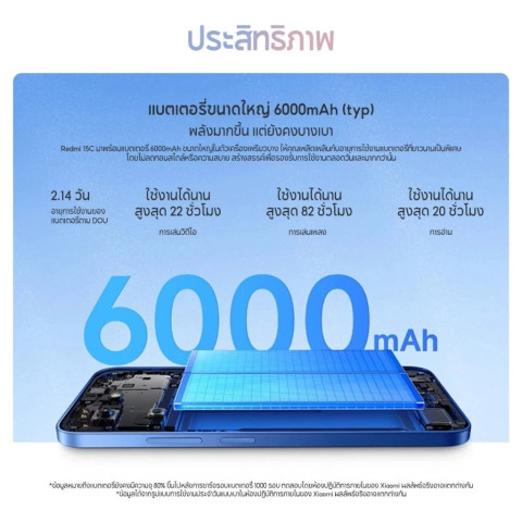 8GB+256GB จอใหญ่ 6.9" แบตเตอรี่ความจุสูง 6000mAh 15C กล้อง AI 50MP ใช้งานได้ต่อเนื่อง Image3