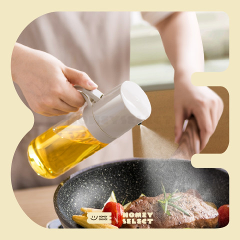 HomeyChoice ขวดแก้วใส่น้ำมัน และเครื่องปรุง Oil dispenser bottle พร้อมหัวฉีดสเปรย์ สำหรับทำอาหาร 2 ขนาด รุ่น 8026 , 8027 Image4