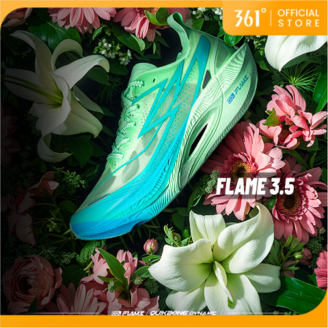 【จัดส่งในไทย】361 Degrees Flame 3.5 องศาเปลวไฟ ผู้ชายผู้หญิงรองเท้าวิ่งมืออาชีพมาราธอนแผ่นคาร์บอนรองเท้าแข่งรถ 672512215F Image1