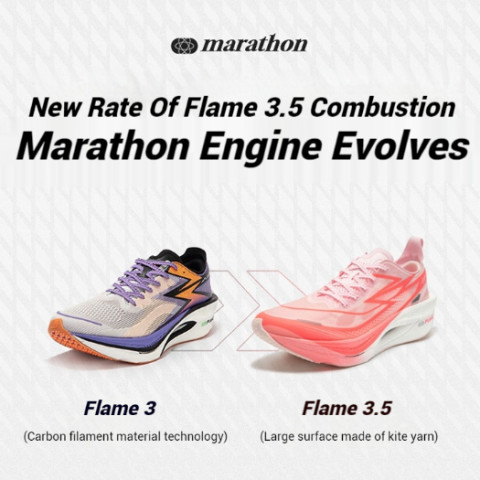 【จัดส่งในไทย】361 Degrees Flame 3.5 องศาเปลวไฟ ผู้ชายผู้หญิงรองเท้าวิ่งมืออาชีพมาราธอนแผ่นคาร์บอนรองเท้าแข่งรถ 672512215F Image2