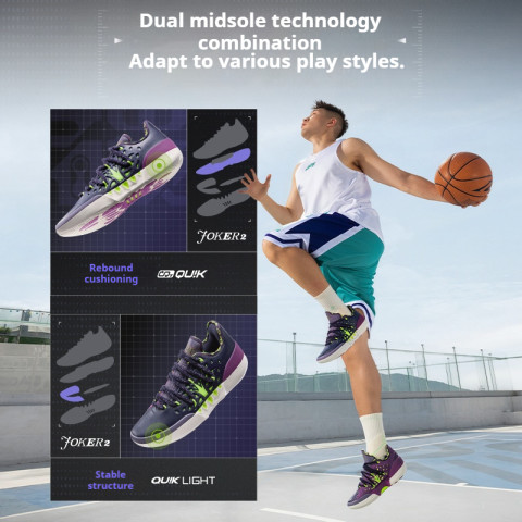 361 Degrees Joker 2 รองเท้าบาสเก็ตบอลผู้ชาย 672611104 672611110 Image2