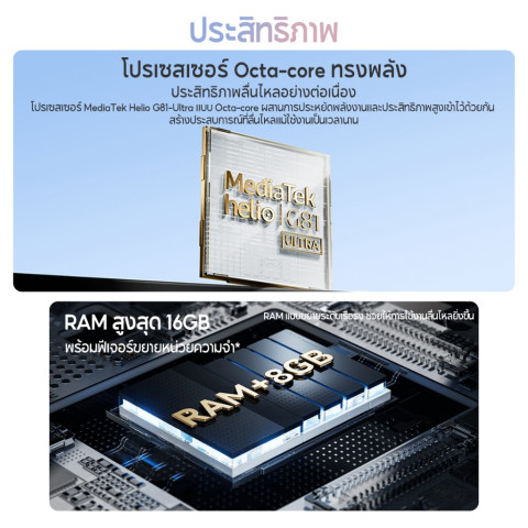 [NEW] Xiaomi Redmi 15C 6+128 / 8+256 จอใหญ่ เต็มตา 6.9 นิ้ว ความละเอียด HD+ กล้องคมชัด 50MPพร้อม AI แบตอึดเต็มวัน 6000mA Image3