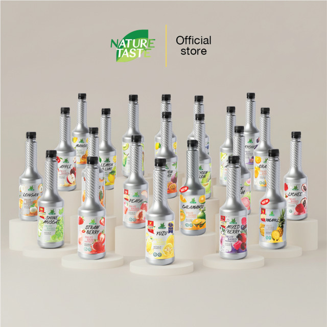 Nature Taste น้ำผลไม้เข้มข้นฟรุตเบสพรีเพอเรชั่น เพียวเร่ 20 รสชาติ ตราเนเจอร์เทส ขนาด 750 ml. (ผลิตจากผลไม้แท้ๆ)