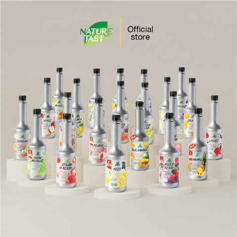 Nature Taste น้ำผลไม้เข้มข้นฟรุตเบสพรีเพอเรชั่น เพียวเร่ 20 รสชาติ ตราเนเจอร์เทส ขนาด 750 ml. (ผลิตจากผลไม้แท้ๆ)