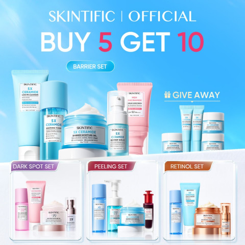 <10pcs Skincare Set> SKINTIFIC Repairing Barrier, Fading Spots,Brightening โฟมล้างหน้า โทนเนอร์ เซรั่ม มอยเจอร์ไรเซอร์ Image1