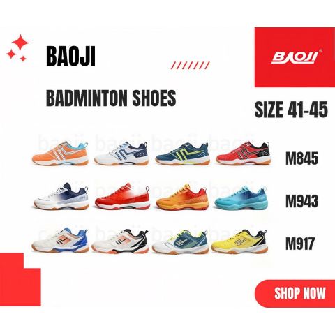 Baoji Badminton shoes รุ่นM 845 / 917 / 943 แบบผูกเชือก ของแท้ พร้อมส่ง Image1