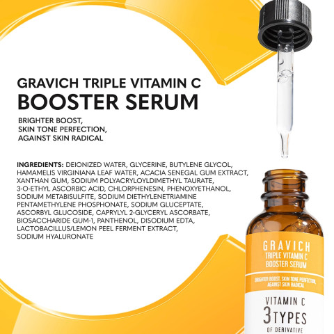 [ซื้อคู่ ถูกกว่า] Gravich Triple Vitamin C Booster Serum 30 ml เซรั่มวิตามินซี ผิวกระจ่างใส Image3