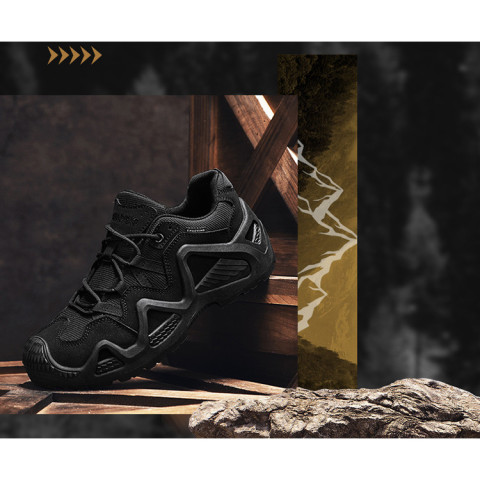 รองเท้าเดินป่ากลางแจ้งรองเท้าผู้ชายหนาSoledความสูงตาข่ายระบายอากาศระงับกลิ่นกายฤดูใบไม้ร่วงสไตล์ใหม่Anti-Slipเดินป่า Low-Top Boot Image6