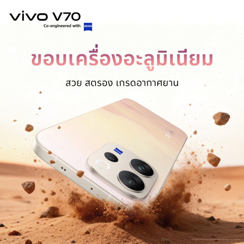 ใหม่! vivo V70 (8+256GB) วีโว่ โทรศัพท์มือถือ Snapdragon® 7 Gen4, 50MP ZEISS Super Telephoto แบต 6500mAh + 90W Image2