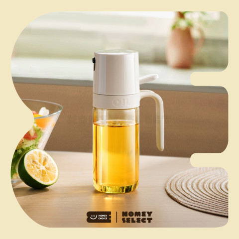 HomeyChoice ขวดแก้วใส่น้ำมัน และเครื่องปรุง Oil dispenser bottle พร้อมหัวฉีดสเปรย์ สำหรับทำอาหาร 2 ขนาด รุ่น 8026 , 8027 Image6