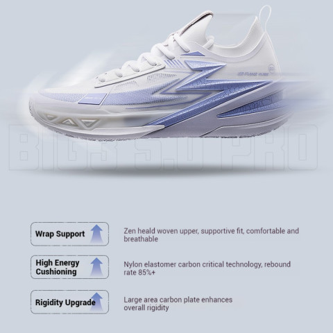 【Nikola Jokic】361 Degrees Big3 5.0 Pro รองเท้าบาสเก็ตบอลสำหรับผู้ชาย กันกระแทกได้ดี น้ำหนักเบา ตอบสนองรวดเร็ว 672421110 Image5