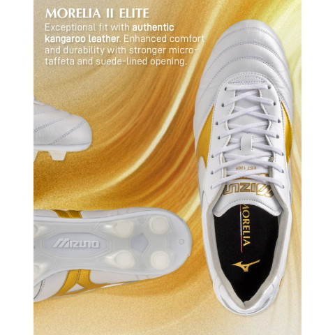 [ตัวท็อป หนังจิงโจ้ ] MIZUNO Morelia II ELITE รองเท้าฟุตบอล สตั๊ด มิซูโน่ แท้ Image4