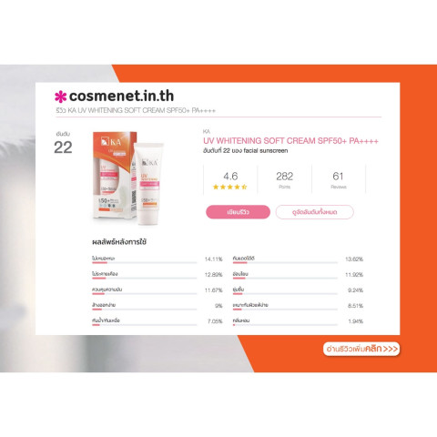 SUMMER SET KA UV WHITENING SOFT CREAM SPF 50+ PA++++ 30g. (2 ชิ้น) Image6