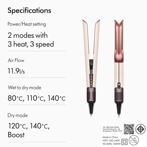 Dyson Airstrait ™ (Ceramic Pink/Rose Gold) เครื่องหนีบผม Image7