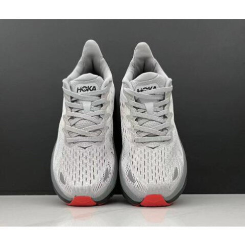 Qykz HOKA ONE ONE Clifton 8 OutDoor Shock Absorption รองเท้ากีฬาสีเทาสีดําสีแดงผู้ชายและผู้หญิงขนาด 36-45 Image4