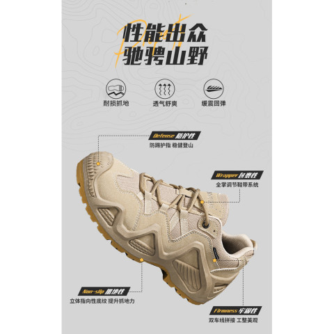 รองเท้าเดินป่ากลางแจ้งรองเท้าผู้ชายหนาSoledความสูงตาข่ายระบายอากาศระงับกลิ่นกายฤดูใบไม้ร่วงสไตล์ใหม่Anti-Slipเดินป่า Low-Top Boot Image8