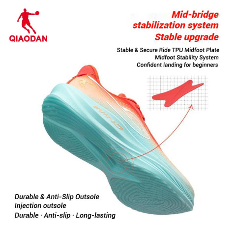 Qiaodan WIND 3TR Mens รองเท้าวิ่งการฝึกอบรมทุกวัน Soft Bounce Stable น้ําหนักเบา QDB023252297 Image3