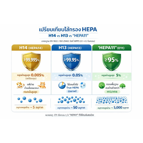 มาสเตอร์คูลแผ่นกรองอากาศเครื่องฟอกอากาศ รุ่นMTK-AP07 HEPA14&carbonกรองฝุ่นPM2.5และกลิ่นได้ถึง99.99% Image3
