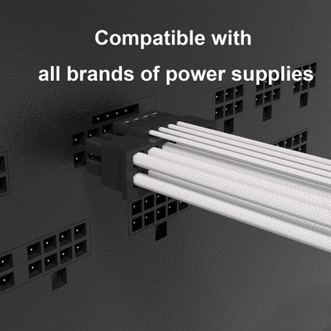 TEUCER PCI-E 5.0 GPU 730 มม.16PIN สาย 12 + 4 PIN 12VHPWR ATX 3.0 Modular สายไฟสําหรับ RTX 3090Ti 4070Ti 4080 4090 Image4