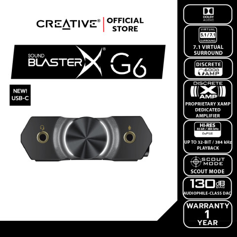 CREATIVE SOUND CARD Sound Blaster G6 USB-C External USB Sound Card -  ซาวด์การ์ด USB DAC/Amp Image4