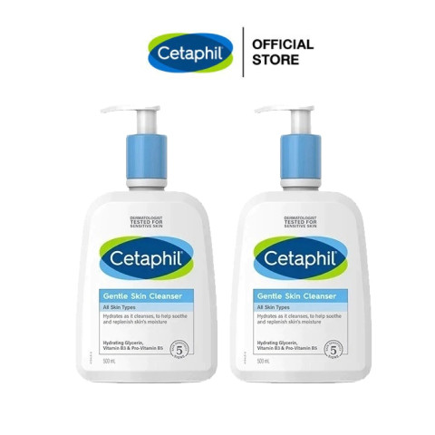 （ซื้อ 1 แถม 1）Cetaphil Gentle Skin Cleanser 500ml น้ํายาทําความสะอาดผิวหน้าและผิวกายเหมาะสําหรับที่มีความสําคัญ ระคายเคืองง่าย และทุกสภาพผิว Image1