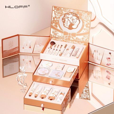 กล่องของขวัญเครื่องสำอาง 22 ชิ้น ดูดซับสีผิว ปกปิดรูผิว กันน้ำได้นาน ช่วยให้ผิวสดชื่นตลอดทั้งวัน ของขวัญวันปีใหม่ ลิปสติกเต็มชุด เครื่องสำอาง กล่องของขวัญ Image1