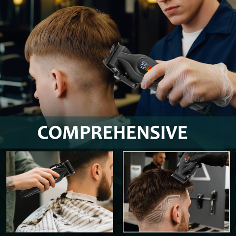 ปัตตาเลี่ยนไฟฟ้าสําหรับผู้ชายมืออาชีพ LQT พร้อมจอแสดงผลดิจิตอล LED ชาร์จ USB ได้ สําหรับใช้ในบ้านและร้านตัดผม เครื่องมือเสริมความงามสําหรับโกนหนวด แมวและสุนัขเลี้ยง Image5