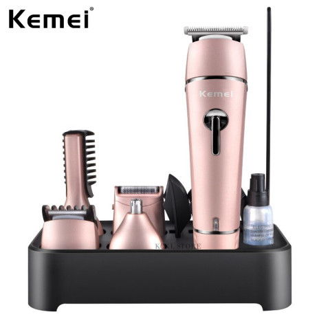 แบตตาเลี่ยนไร้สาย ชาร์จไฟได้ เปลี่ยนหัวได้ Trimmer ที่ตัดขนจมูก เครื่องโกนขน เครื่องโกนหนวด เครื่องกำจัดขน ปัตตาเลี่ยน Kemei SUPER GROOMING KIT 10in1 Image2