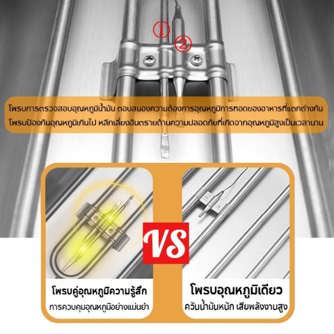 🔥RAF หม้อทอดไฟฟ้า Deep Fryer 3L สแตนเลส316 2000W ปรับอุณหภูมิได้ ทอดเฟรนช์ฟราย หม้อถอดล้างได้ ร้อนเร็ว 2 นาที Image3