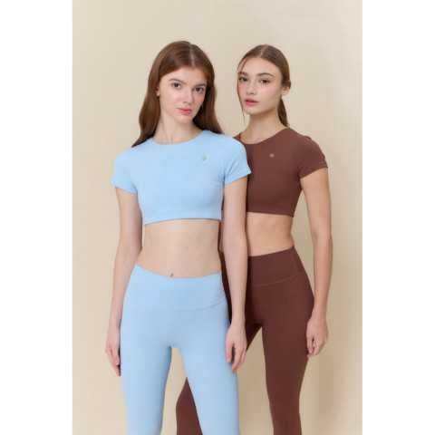 VYU baby top pink/white/brown/blue เสื้อแขนสั้นออกกำลังกาย Image3