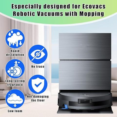 สําหรับน้ํายาทําความสะอาดพื้นหลายพื้นผิว ECOVACS 1 ลิตร | ปลอดภัยสําหรับไม้ถูพื้นและดูดฝุ่น | เข้ากันได้กับ X11 / N20 / N30 / X1 / X2 / X5 / X8 / X9 / T10 / T20 / T30 / T50 / T80 / T30C Series Image2