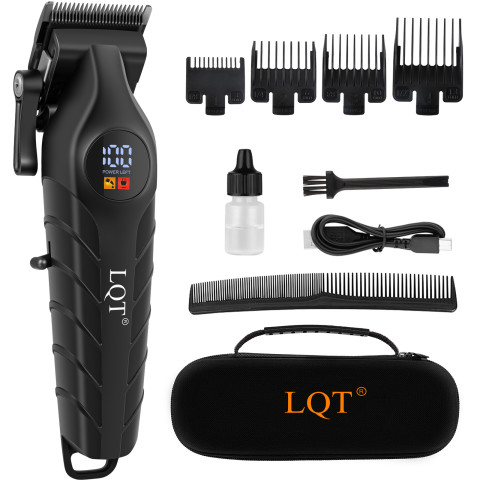 ปัตตาเลี่ยนไฟฟ้าสําหรับผู้ชายมืออาชีพ LQT พร้อมจอแสดงผลดิจิตอล LED ชาร์จ USB ได้ สําหรับใช้ในบ้านและร้านตัดผม เครื่องมือเสริมความงามสําหรับโกนหนวด แมวและสุนัขเลี้ยง Image6