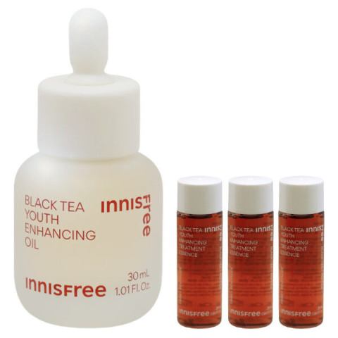 Innisfree |  ชุดของขวัญน้ำมันบำรุงผิวชาดำ 30 มล. พร้อมทรีตเมนต์ชาดำ 25 มล. x 3 Image3