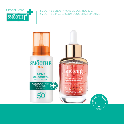 Smooth E Gold 24k Glow Booster & Sun Asta เซรั่มลดเลือนริ้วรอย+กันแดดล็อกผิวเด็ก Image1