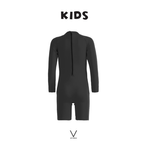 KIDS COLLECTION  BLACK JUMPSUIT SS2025 ชุดว่ายน้ำเด็ก JUMPSUIT ผ้าหนา สี ดำ กัน UV UPF 50+ Image2