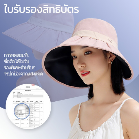 VVC หมวกกันแดดผู้หญิงปกป้องทั้งใบหน้า UPF50+ แบบเปิดกระหม่อม สำหรับฤดูร้อน Image5