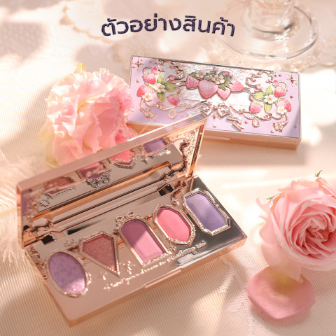 Flower Knows สตรอเบอร์รี่โรโคโคห้าสีอายแชโดว์พาเลท 6g Strawberry Rococo Series เหมาะสำหรับทุกสีผิว Image2