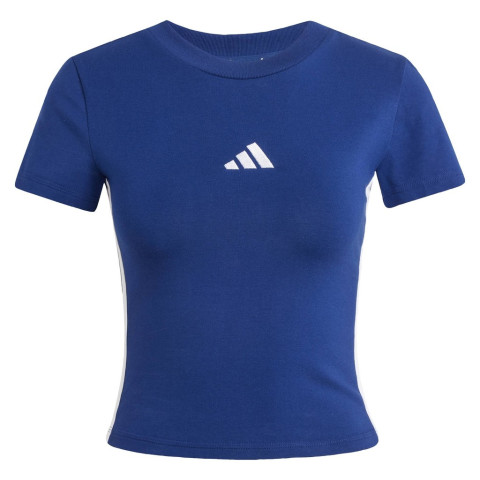 adidas Lifestyle Essentials 3-Stripes Slim Baby Tee Women Blue JE1240 Image5