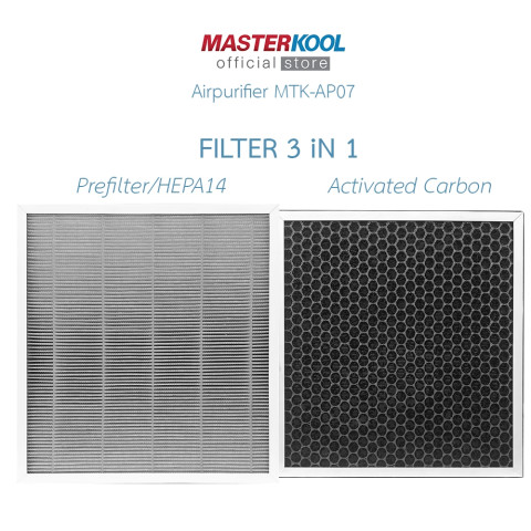มาสเตอร์คูลแผ่นกรองอากาศเครื่องฟอกอากาศ รุ่นMTK-AP07 HEPA14&carbonกรองฝุ่นPM2.5และกลิ่นได้ถึง99.99% Image4
